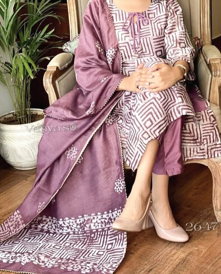 Cotton Salwar kameez  Printed Straight Kurta Pant & Suit Women Partywear