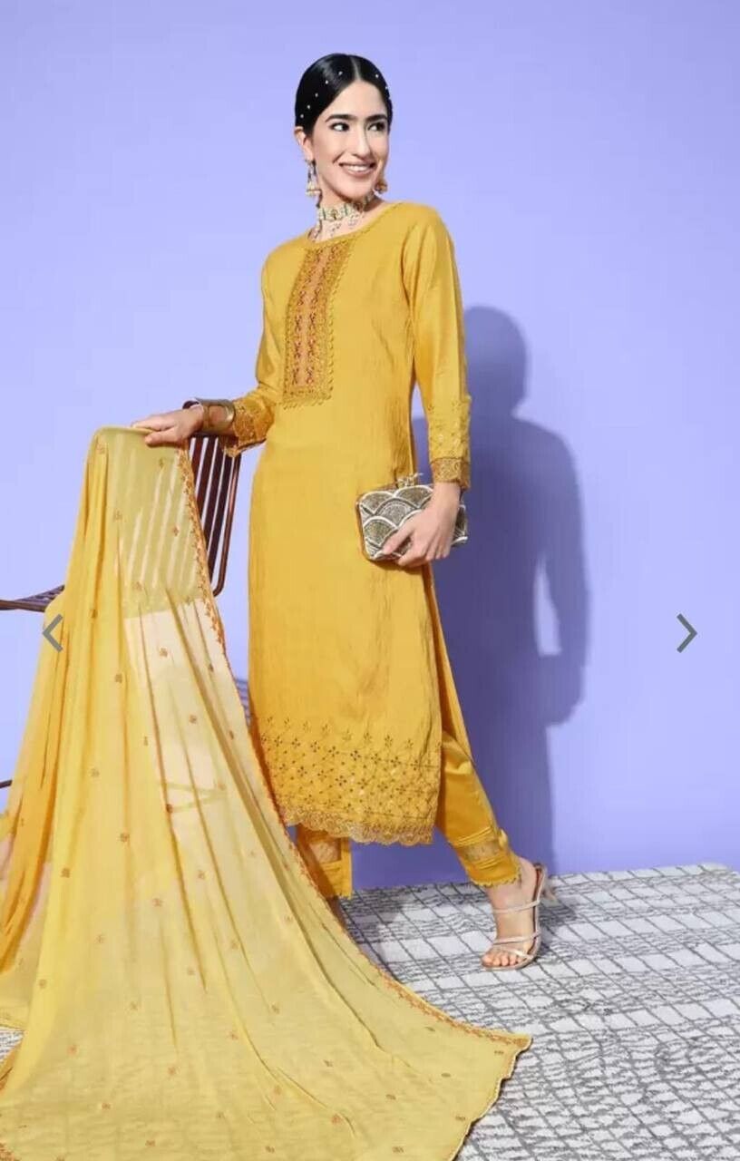 Bollywood/Indian/Pakistani Ethnic Party Wear Roman Silk Dress Salwar Kameez Set