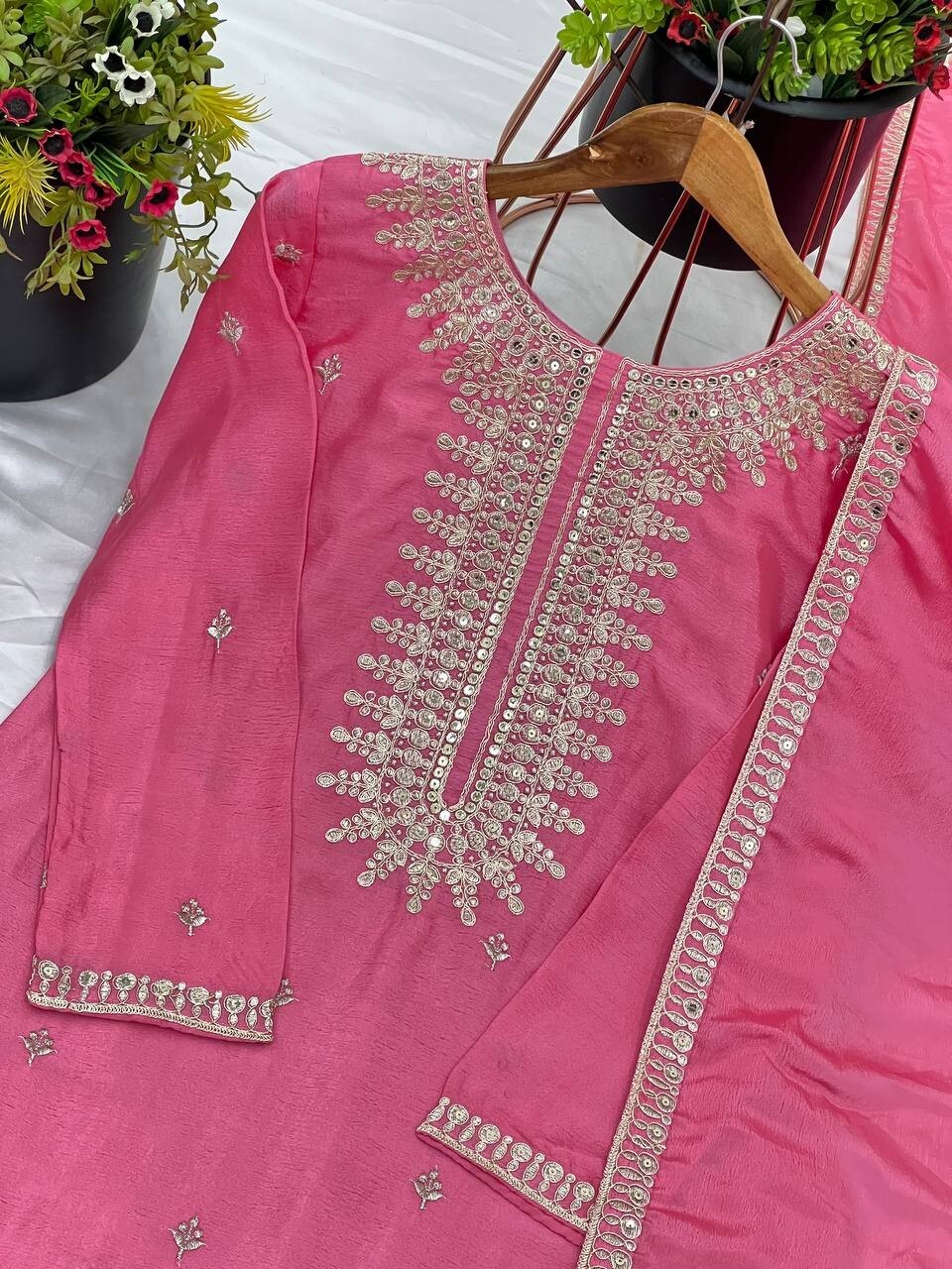 Embroidered Georgette Pakistani Party Wear Fancy Sharara palazzo Set