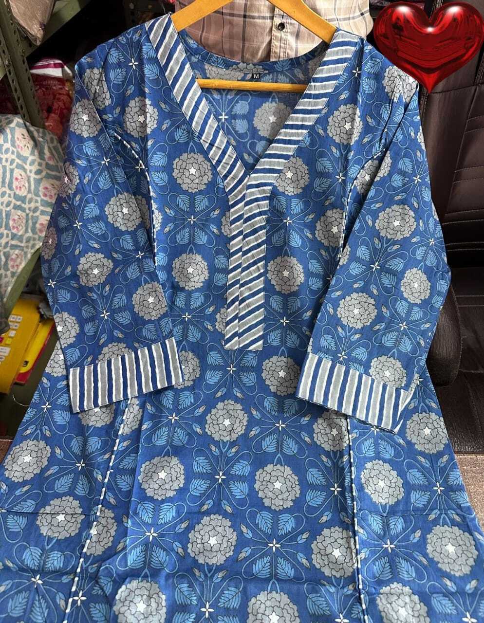 Women Salwar Kameez Elegant Cotton Straight Suit with Handwork – 3-Piece Set