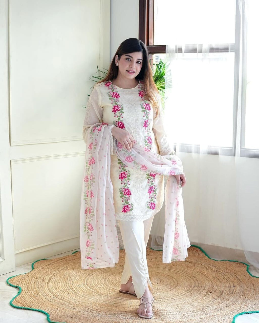 Women's Pakistani Salwar Kameez Readymade Suit Cotton Weddings and Party wear