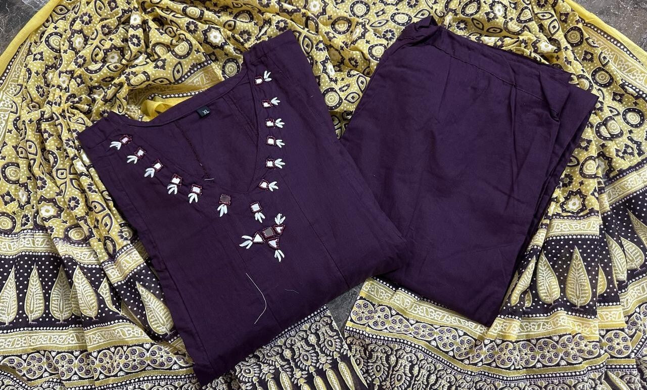 New Purple Cotton Anarkali Flared Suit Gown – Bollywood Indian Pakistani Wear