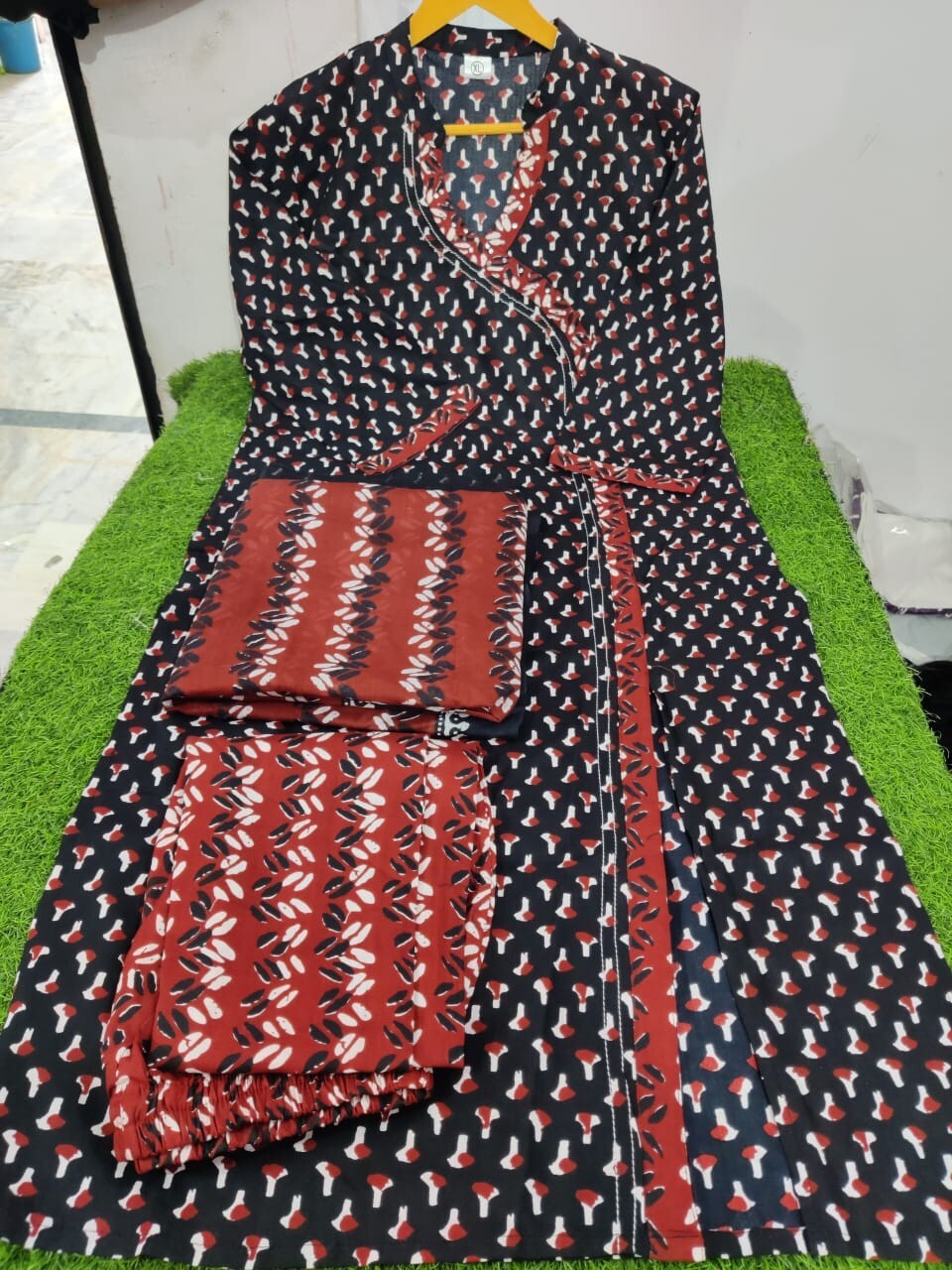 Women Heavy Cotton Salwar kameez Set Party Wear Kurta Dupatta with Pant Set