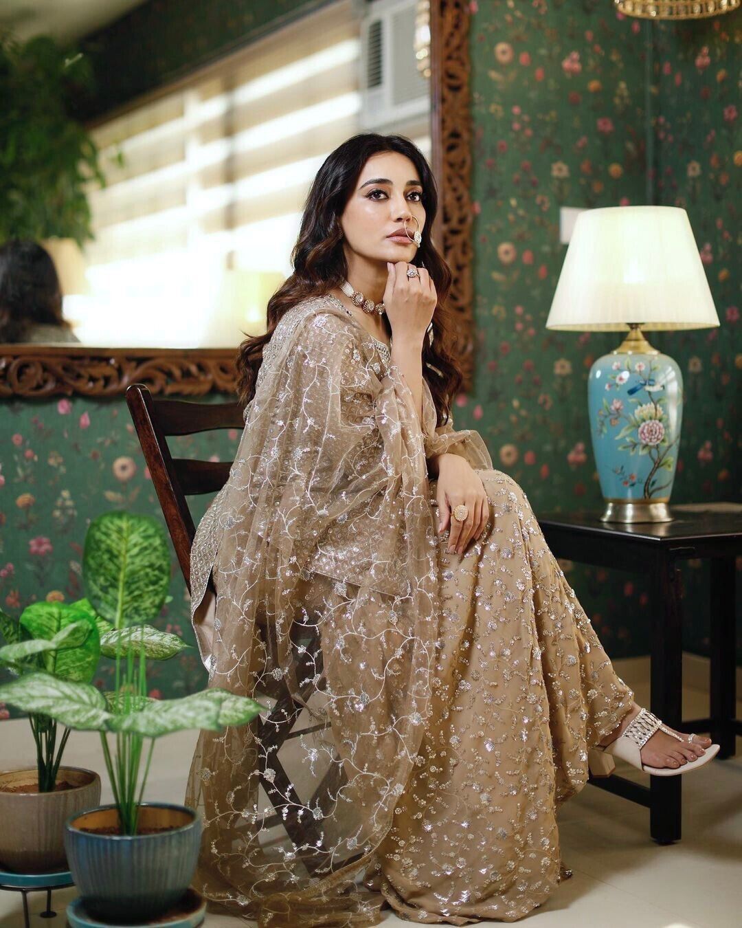 Indian Georgette Sharara Palazzo Kurti Set Readymade Wedding Dress for Girl