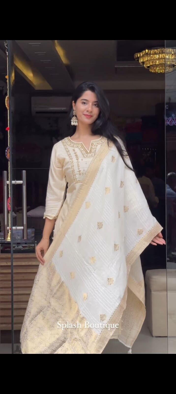 Chinon silk Pakistani style Salwar Kameez Readymade Wedding Partywear 3 Pc