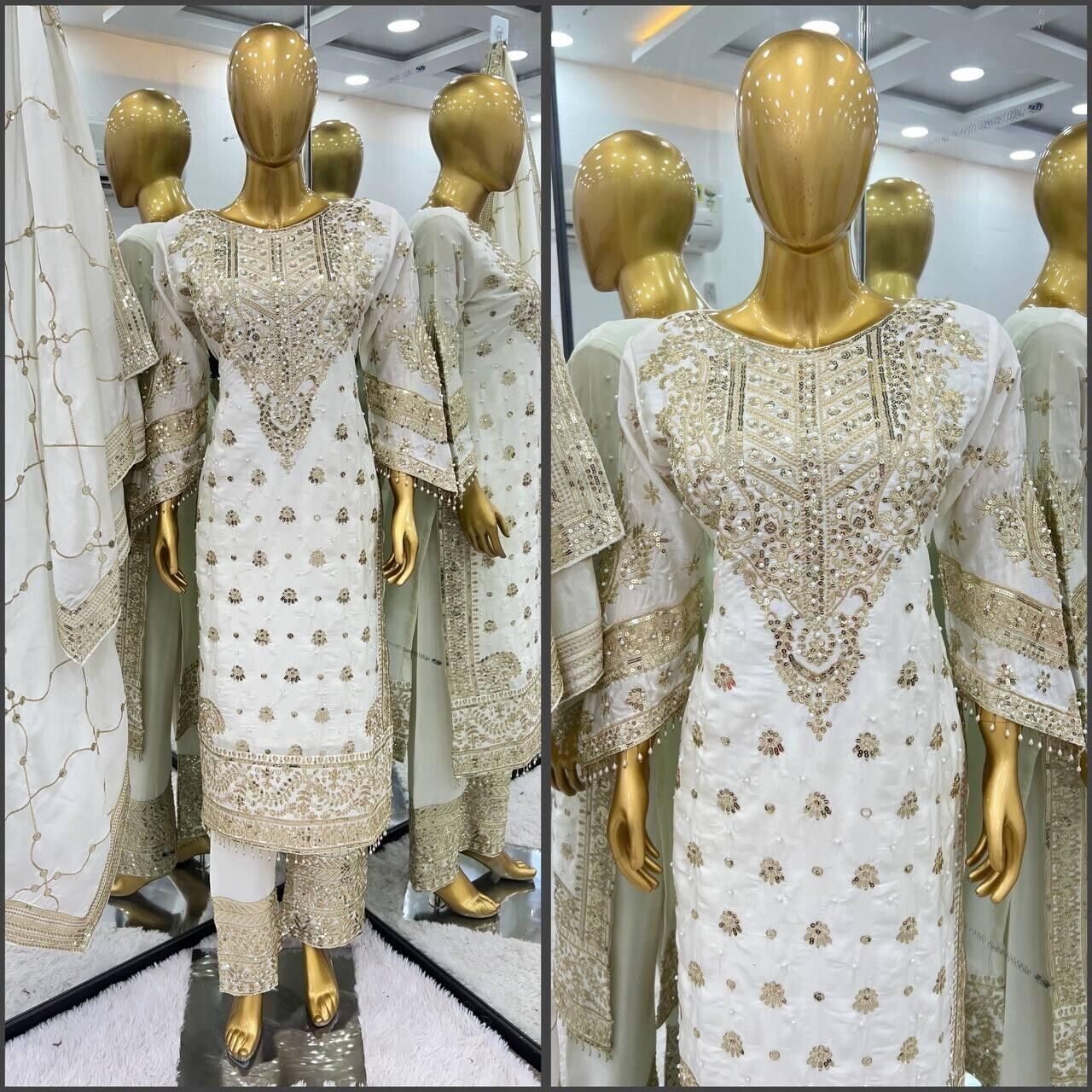 Salwar Kameez Pakistani Indian Wedding Partywear Dress with Dupatta Georgette
