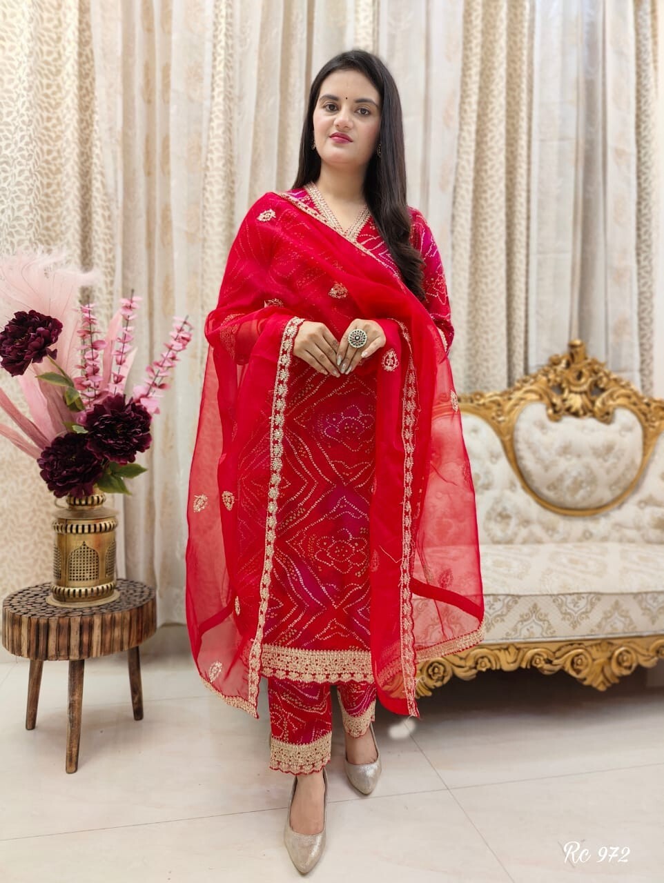 Indian Rayon Salwar Kameez – Bollywood Designer Kurti, Pant & Dupatta Set