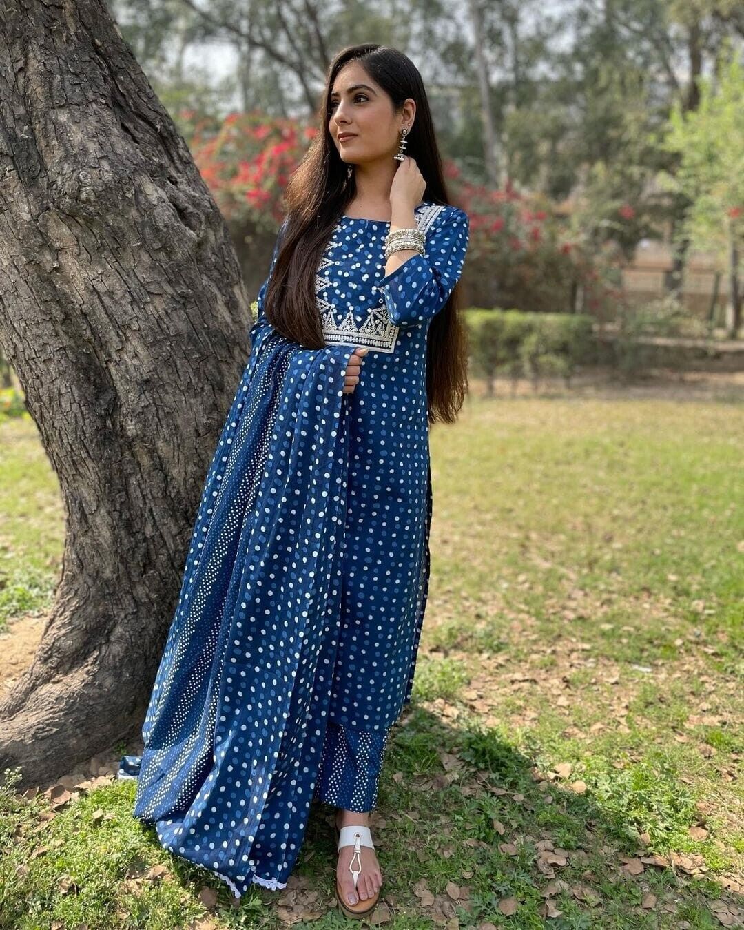 Cotton Blue Color  Salwar Kameej Suit , Wedding party wear Kurti pant 3 pc