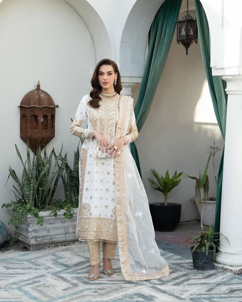 Salwar Kameez Pakistani Indian Wedding Partywear Dress with Dupatta Georgette