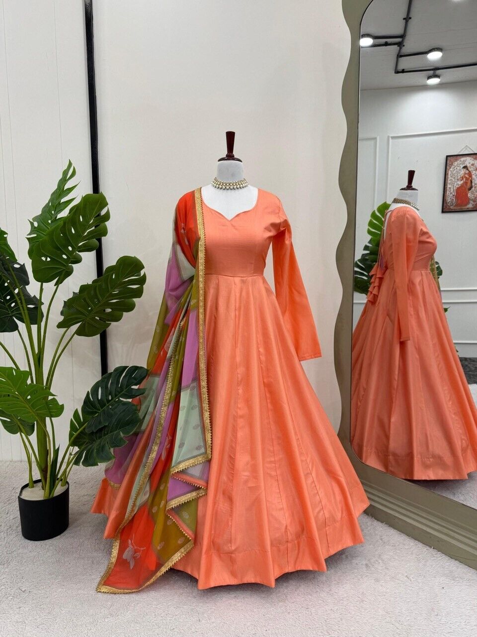 Indian Bollywood Tunic Kurti Designer Party Wear Kurta Flared Anarkali Suit Set