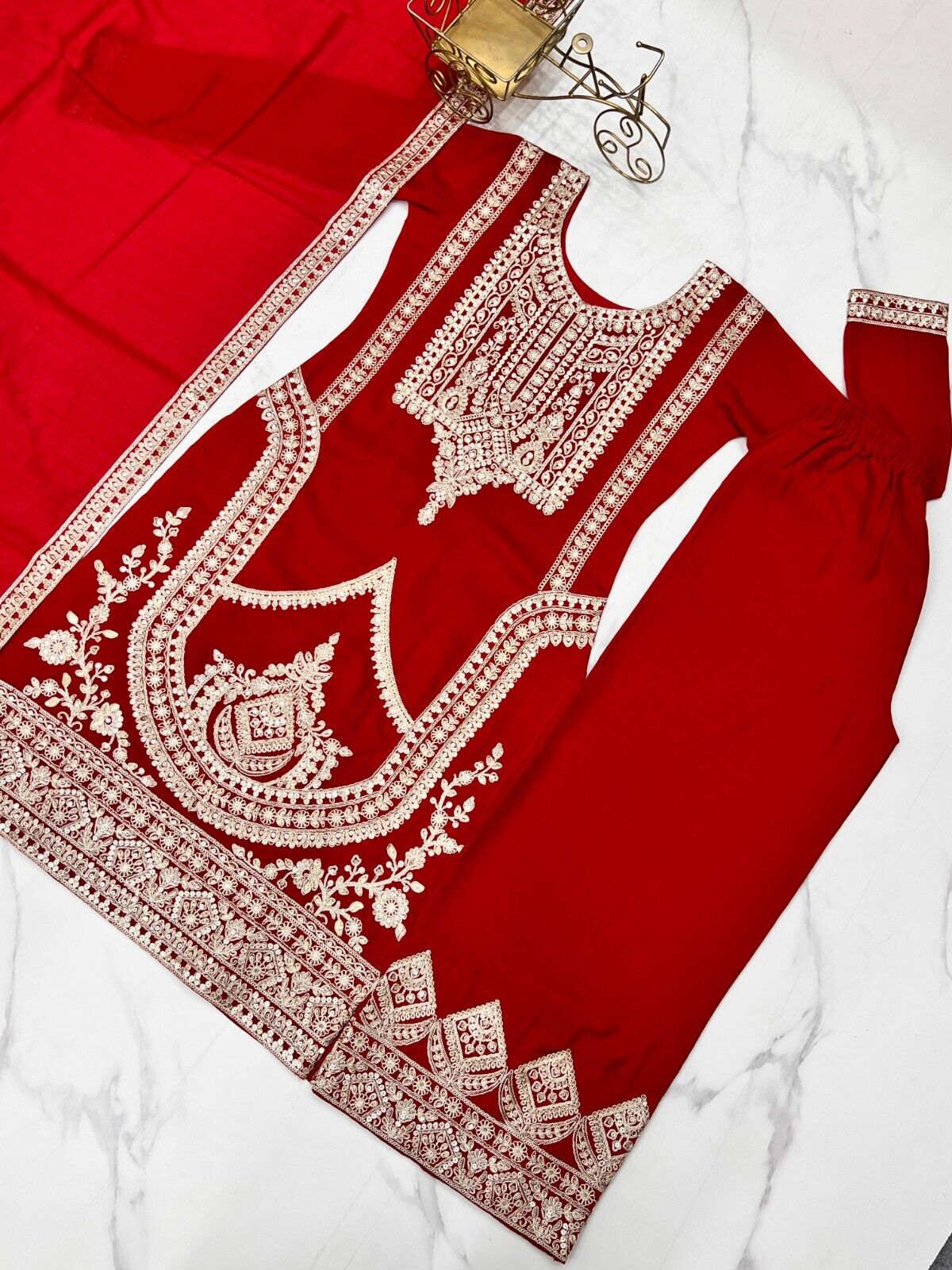 Pure Vichitra Silk with Beautiful Embroidery Sequence and Dori Work Sharara