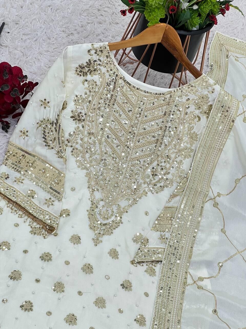 Salwar Kameez Pakistani Indian Wedding Partywear Dress with Dupatta Georgette
