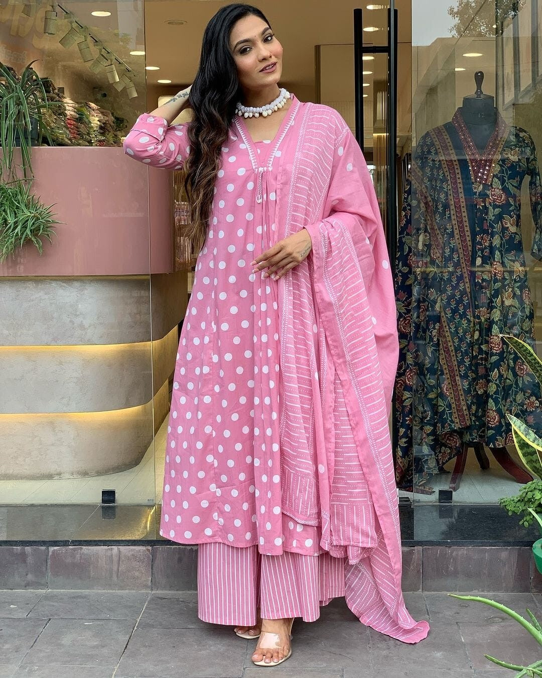 Cotton Bridal  Dress Flared Anarkali Gown Pakistani Formal Readymade Party Gown