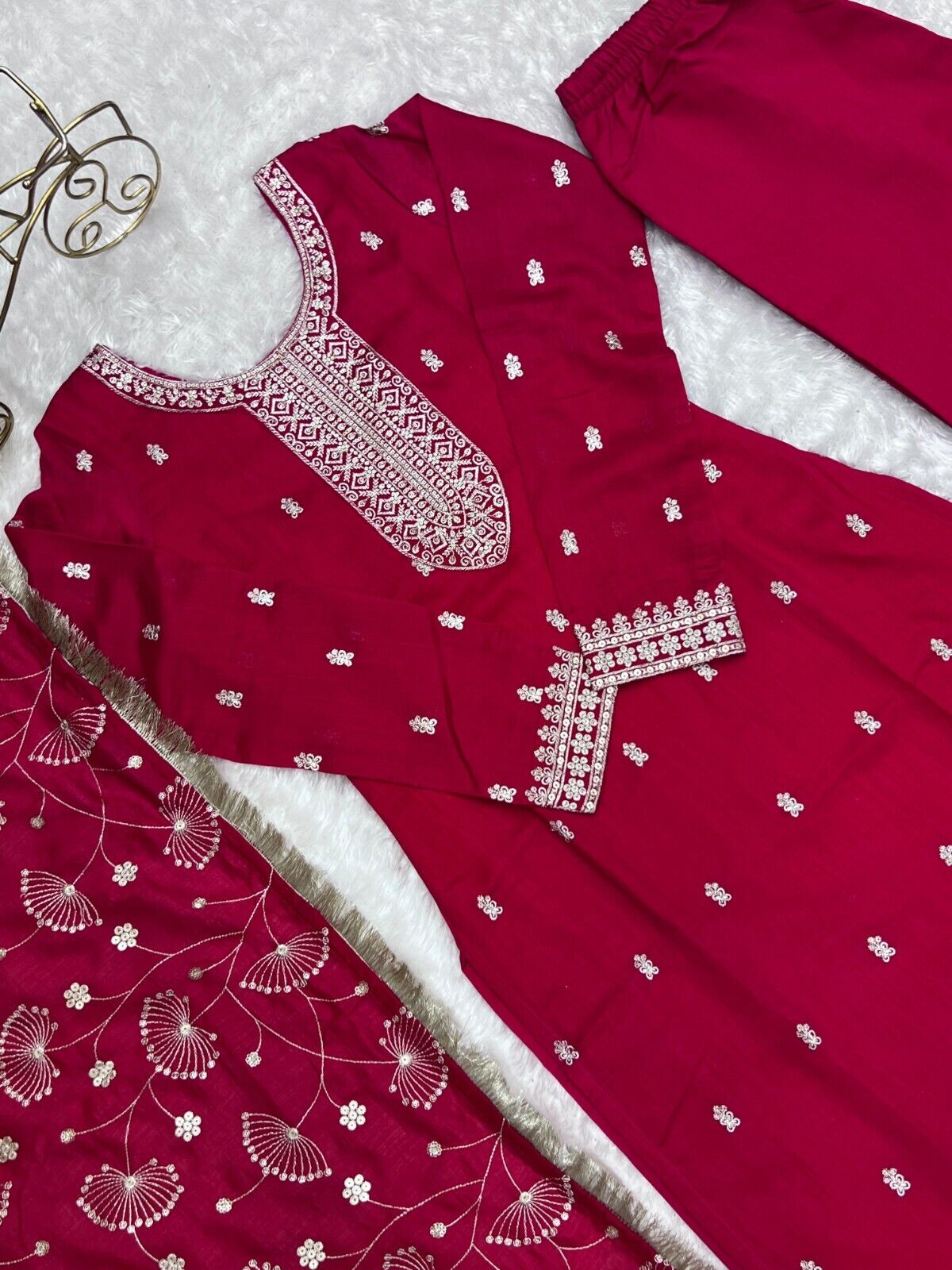 Zari work Silk Salwar Kameez Suit Designer Kurta salwar kameez suit , 3 pcs suit