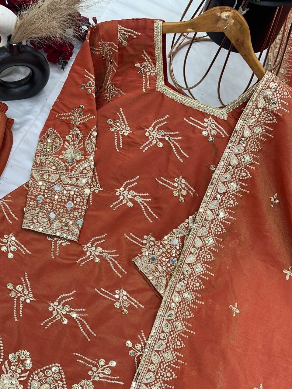 New Georgette Salwar Kameez Pakistani Wedding Party Wear Sharara Suit Style