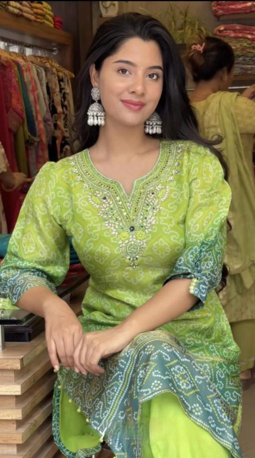 Chinon Silk Wedding Straight Salwar Kameez Indian Pakistani Designer Suit Dress