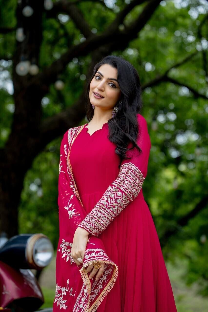Georgette Pakistani Flared Anarkali full length gown Designer Wedding Party Wear