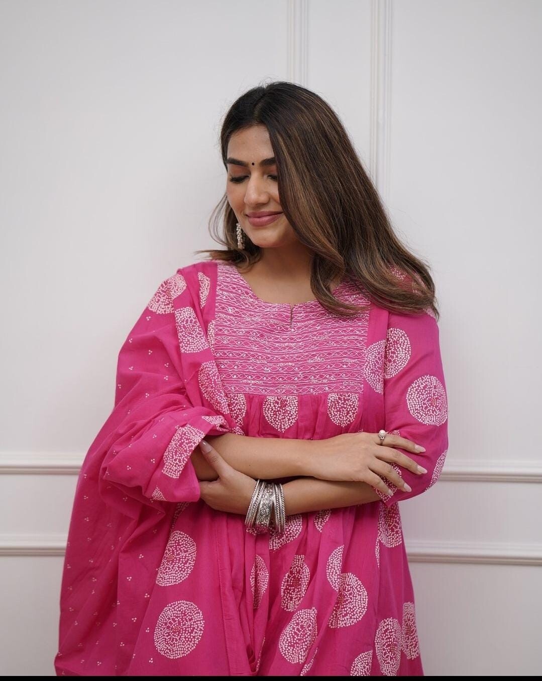 Bollywood Cotton Flared Anarkali Suit Gown – Indian Designer Wear  (Sizes S–3XL)