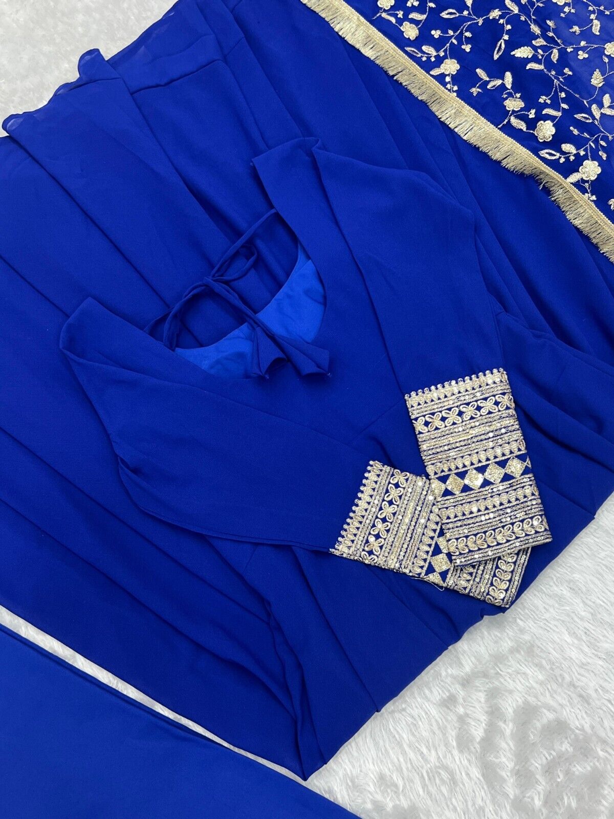 Designer Heavy Fox Georgette Anarkali Gown Set Fully Stitched & Ready to Wear