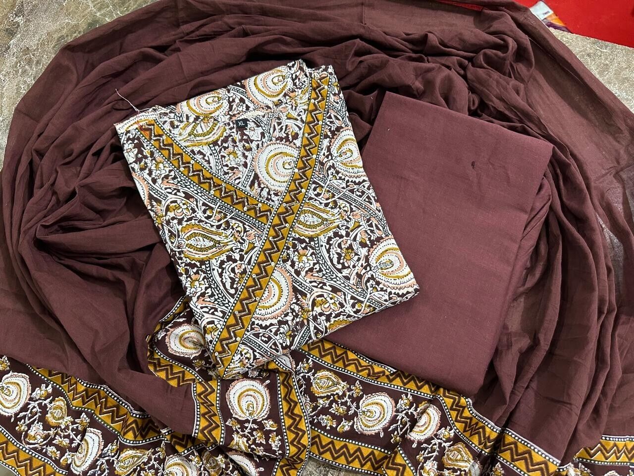Cotton Sanganeri Print  Flared Anarkali Suit , Wedding party wear Kurti pant 3