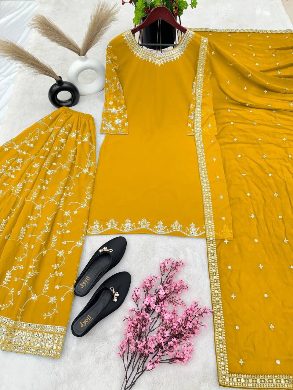 Bollywood Sharara Suit Ethnic Indian Kameez Salwar Pakistani Designer Georgette