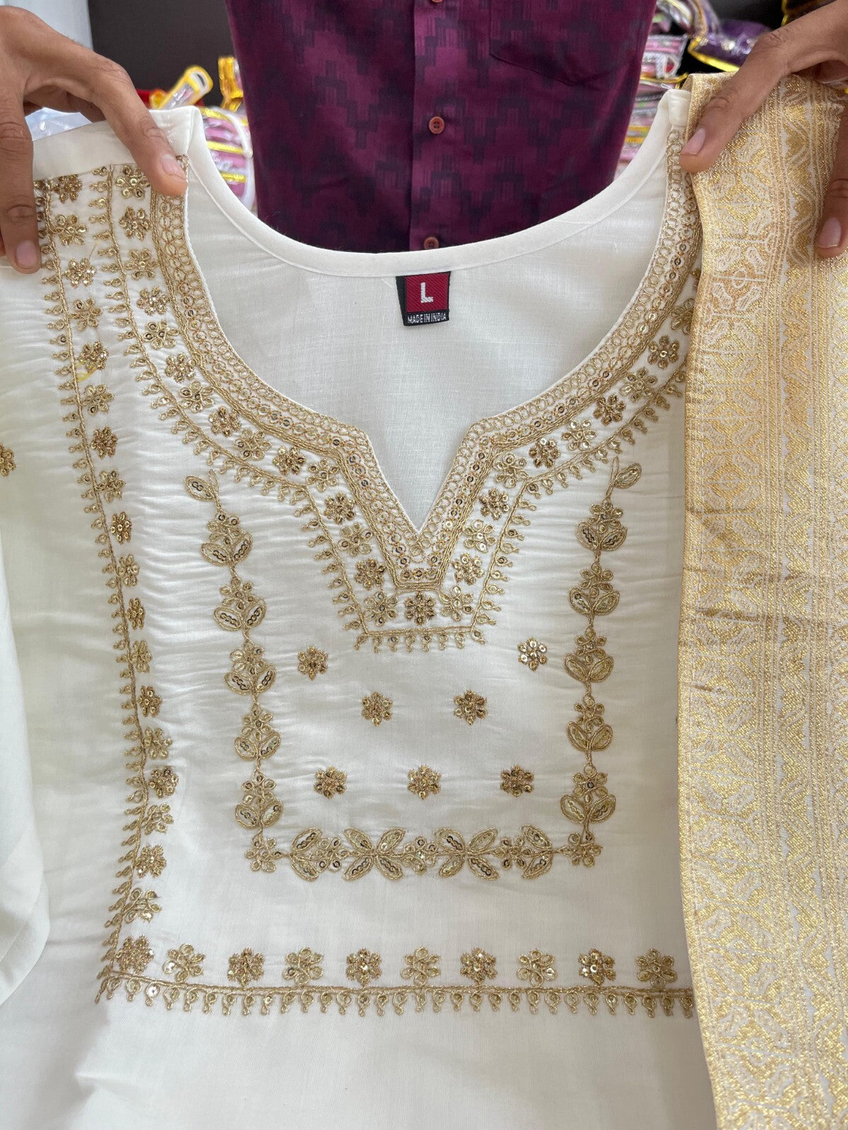 Chinon silk Pakistani style Salwar Kameez Readymade Wedding Partywear 3 Pc