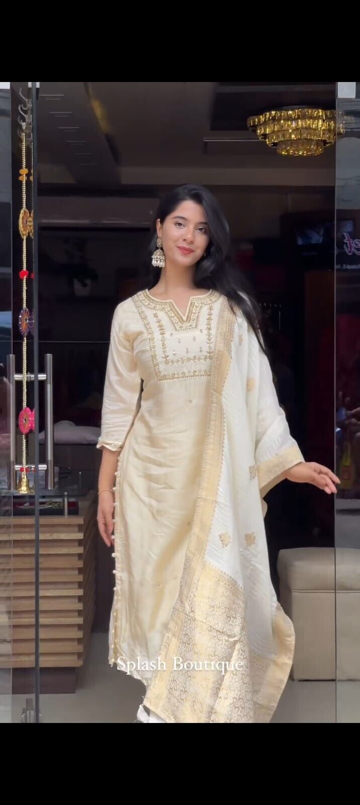 Chinon silk Pakistani style Salwar Kameez Readymade Wedding Partywear 3 Pc