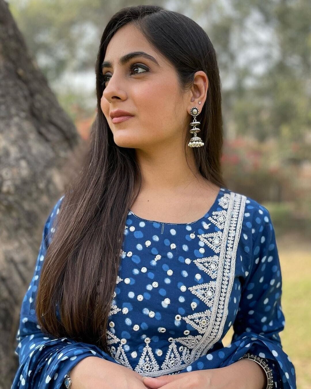 Cotton Blue Color  Salwar Kameej Suit , Wedding party wear Kurti pant 3 pc