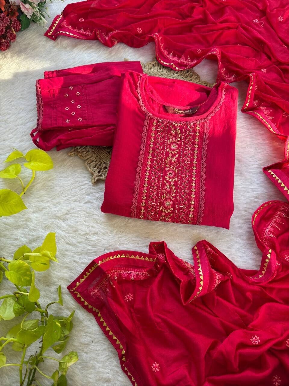 Bollywood/Indian/Pakistani Ethnic Party Wear Roman Silk Dress Salwar Kameez Set