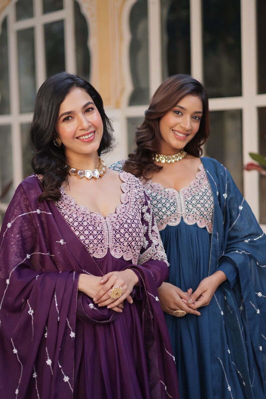 Bollywood-Inspired Pakistani Indian Wedding Flared anarkali Gown Set suit
