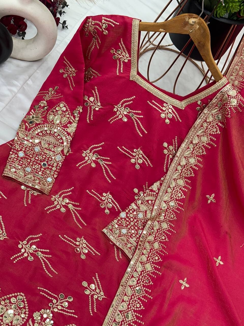 New Georgette Salwar Kameez Pakistani Wedding Party Wear Sharara Suit Style