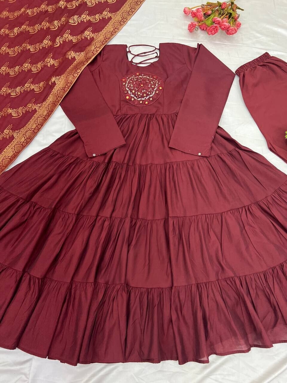 Pakistani Silk Salwar Kameez Readymade Suit Indian Wedding Party Gown Anarkali
