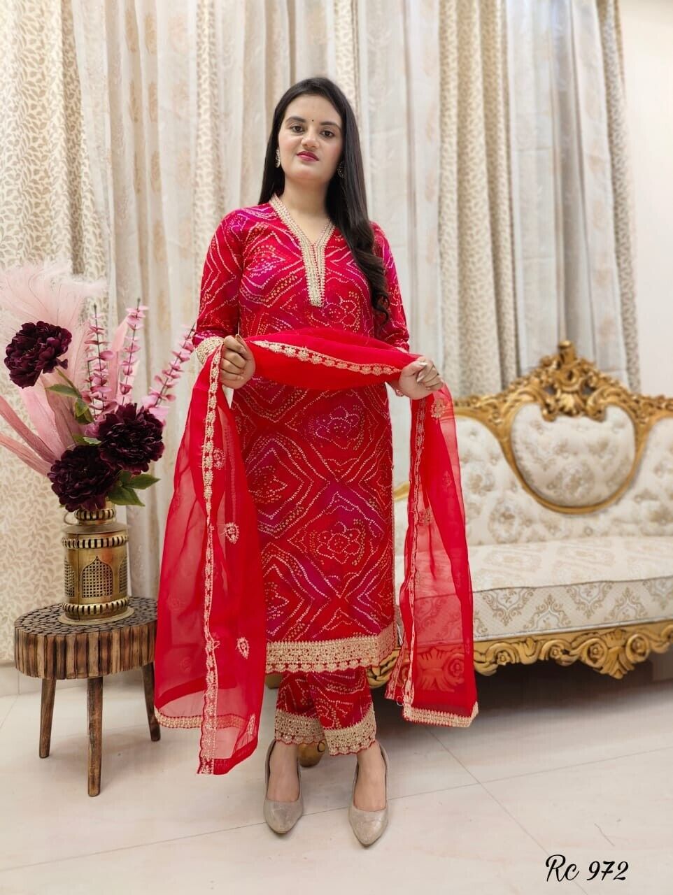 Indian Rayon Salwar Kameez – Bollywood Designer Kurti, Pant & Dupatta Set