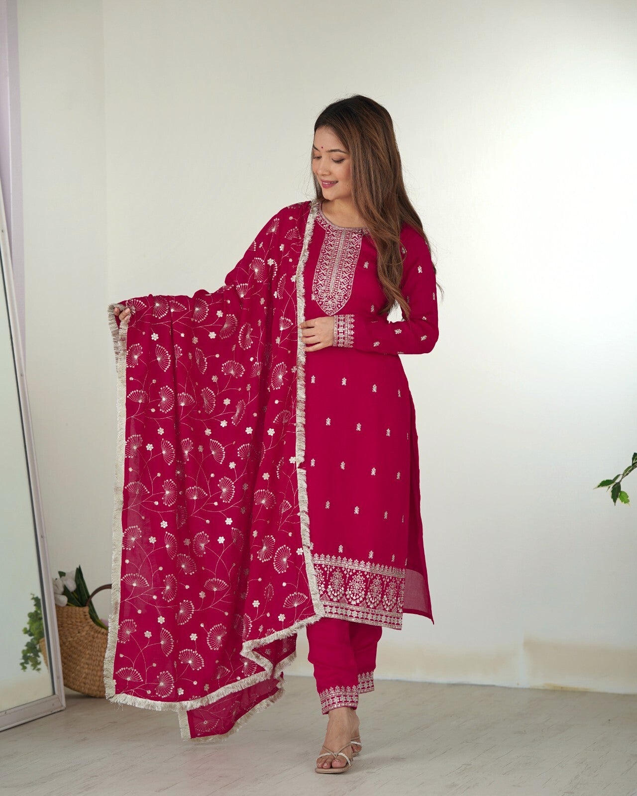 Silk Dress Pakistani Salwar Kameez Readymade Suits Indian Wedding Party 3 Piece