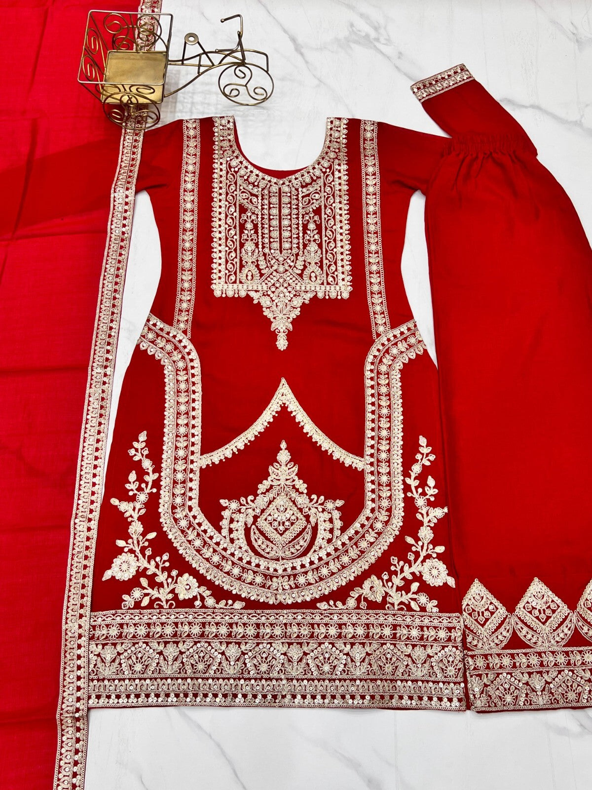 Pure Vichitra Silk with Beautiful Embroidery Sequence and Dori Work Sharara