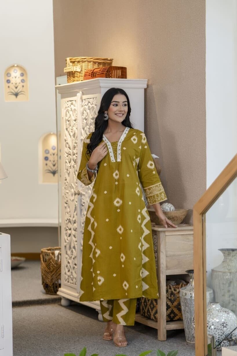 Cotton Printed Indian Pakistani Salwar Kameez – Printed A-line Dress Wear Suit