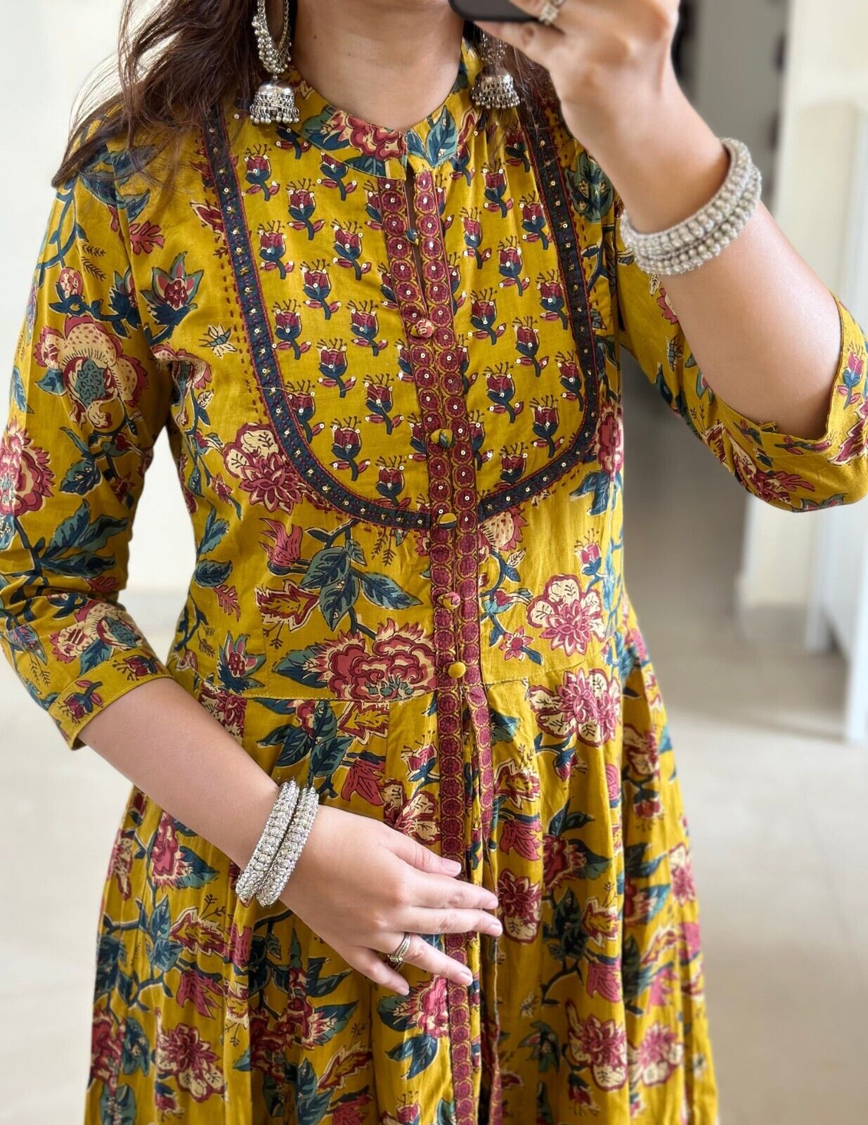 Pakistani Anarkali Gown Kurta Pant Set Indian Party Wear Top Tunic Kurti Dress