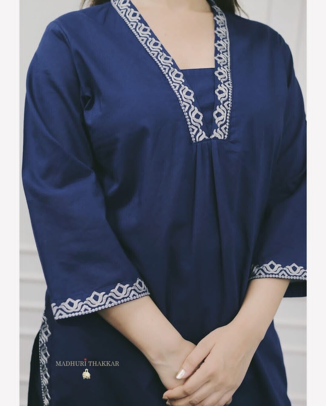 Designer Floral casual Khadi Cotton Salwar Suit Indian Women Kurti Pant 2 pcs