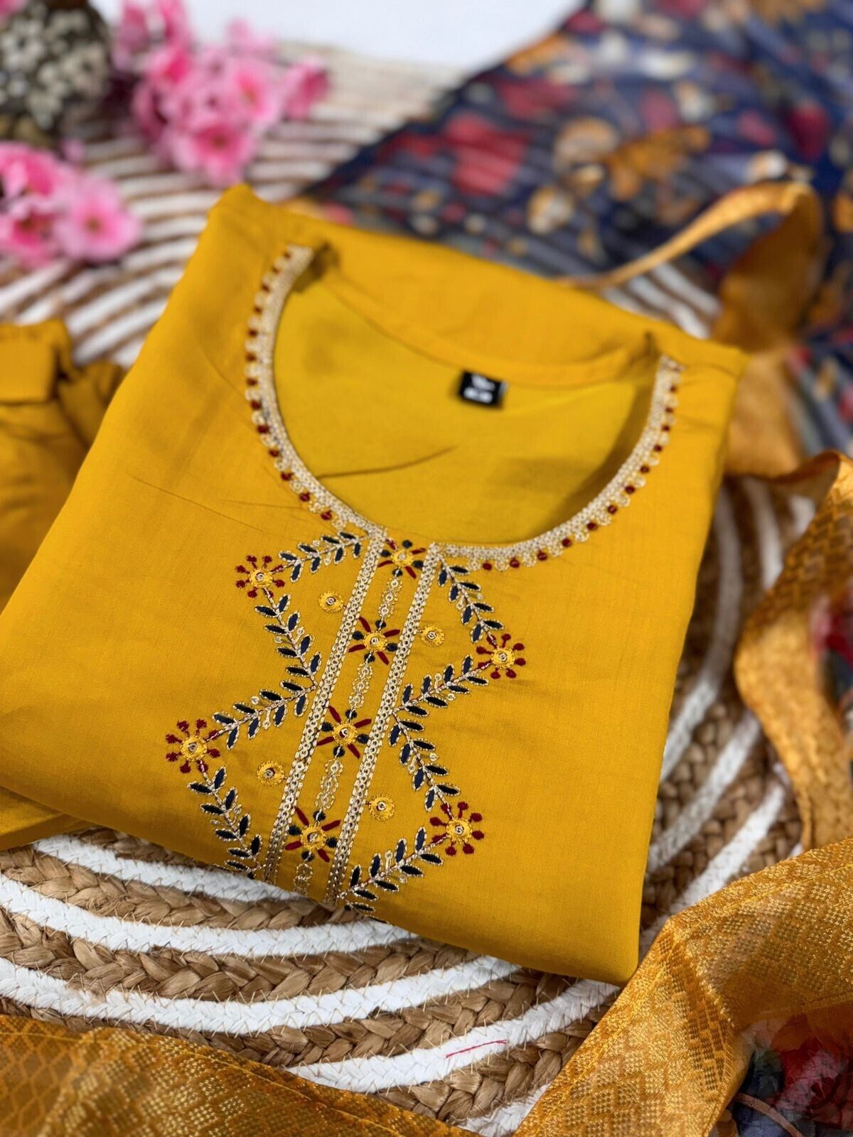 Elegant Viscose Chanderi Silk suit salwar kameez Kurta Set with Jacquard Dupatta