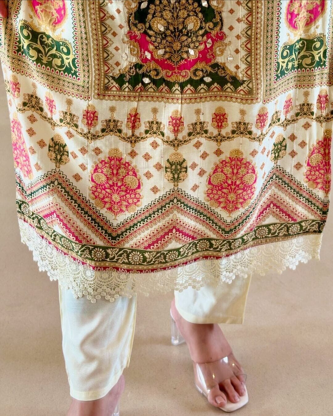 Indian Women Salwar kameez Straight Kurta Bollywood Top Tunic Printed Kurti