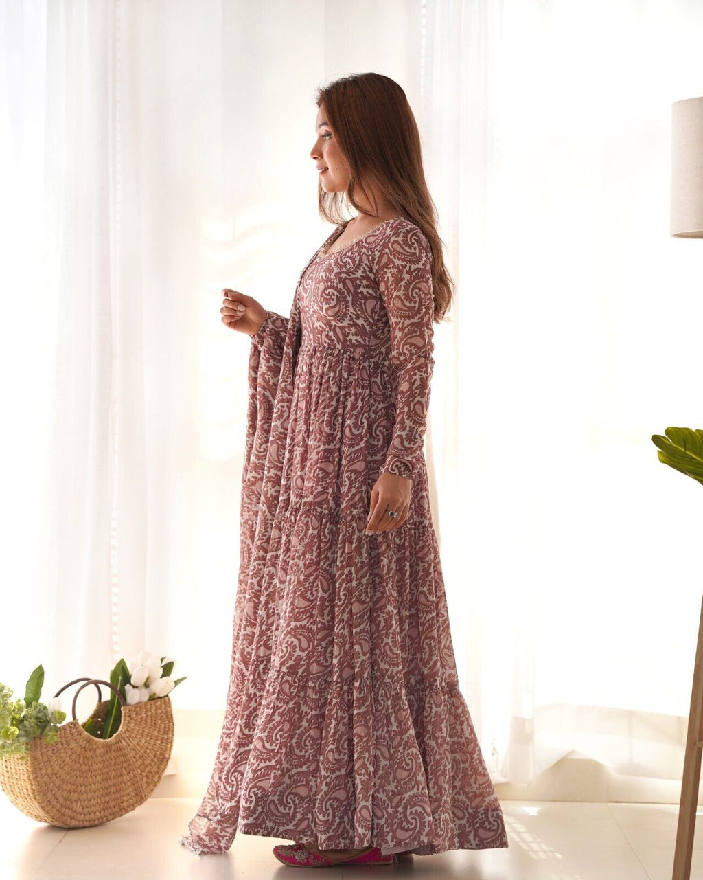 Designer Flared Anarkali Gown Suit Set – Bollywood-Inspired Pakistani Wear