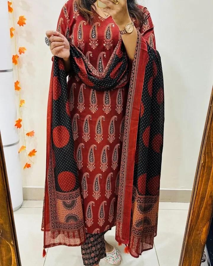 Cotton Dress Pakistani Salwar Kameez Readymade Suit Indian Wedding Party