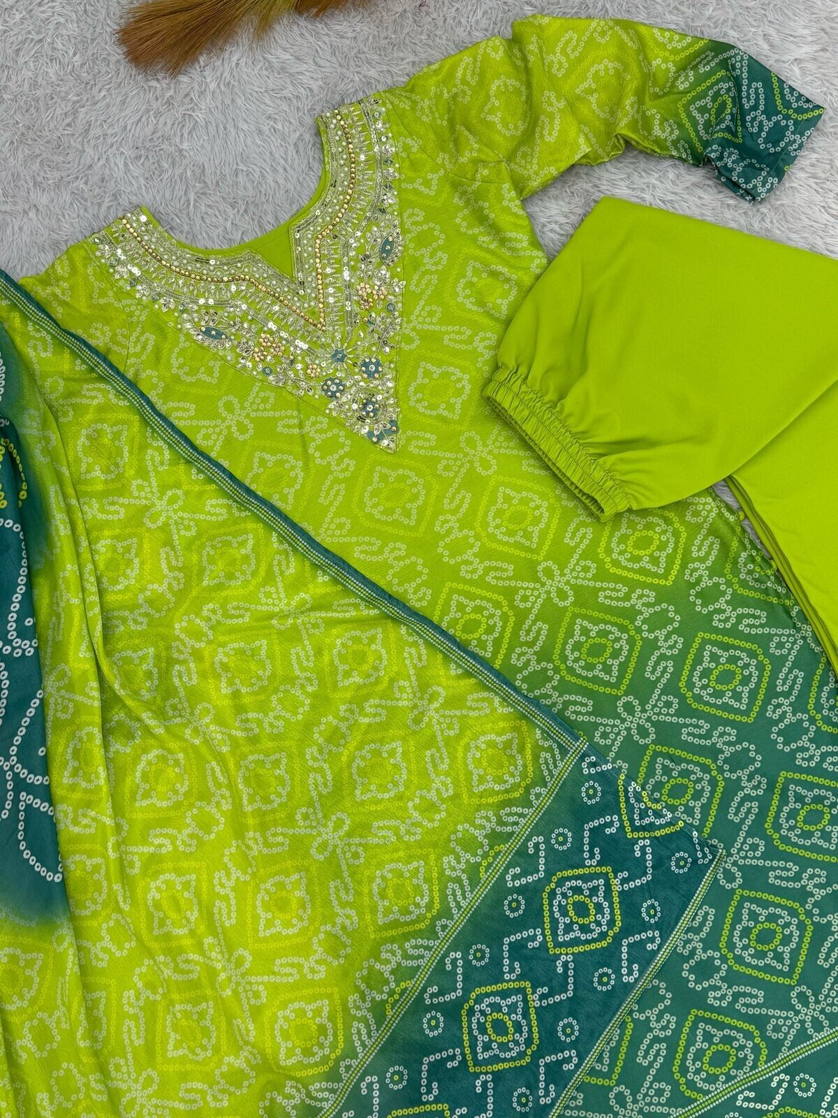 Chinon Silk Wedding Straight Salwar Kameez Indian Pakistani Designer Suit Dress