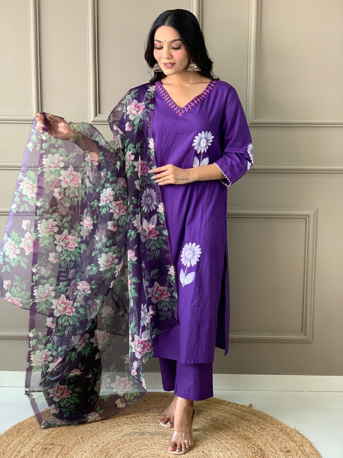 Beautiful Designer Cotton Kurti Suit Set Women's Bollywood Salwar Kameez Clothes