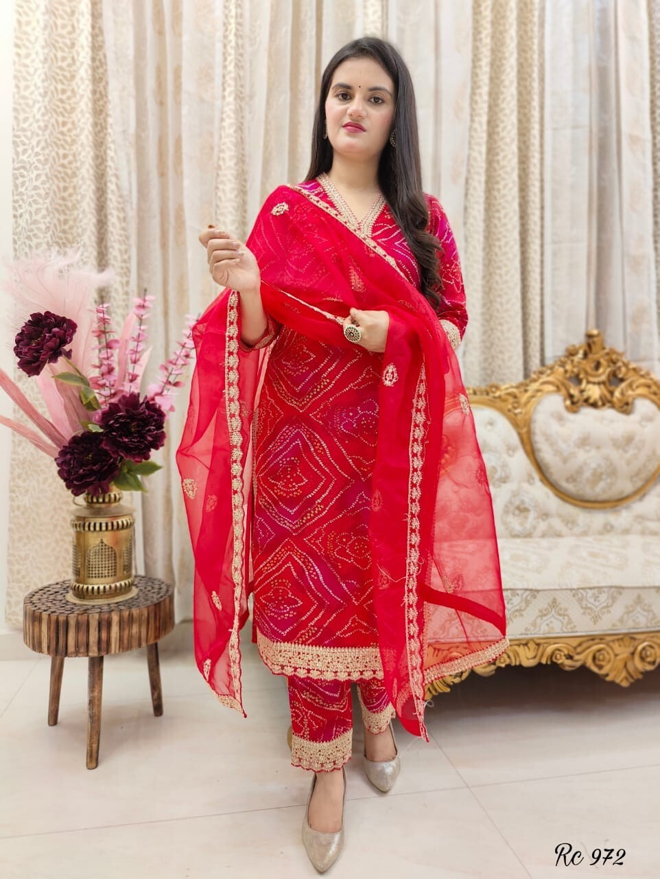Indian Rayon Salwar Kameez – Bollywood Designer Kurti, Pant & Dupatta Set