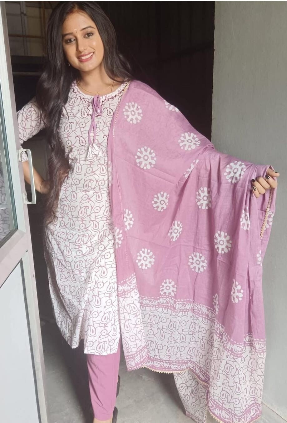 Cotton Printed Salwar kameez Straight Kurta Pant Suit Women Partywear 3 Pc Suit
