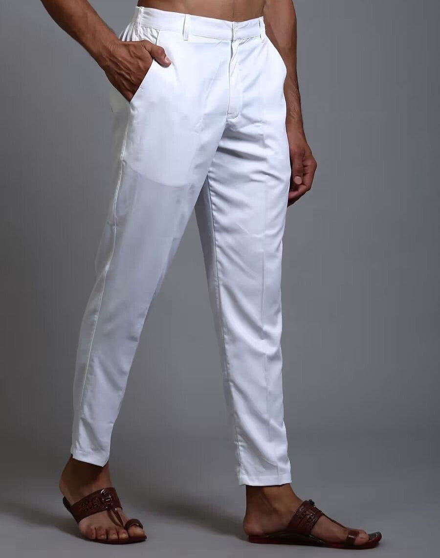 Mens Polo Stretch Pants Slim Fit Casual Cotton Skinny Trouser Dress Pants 34-44
