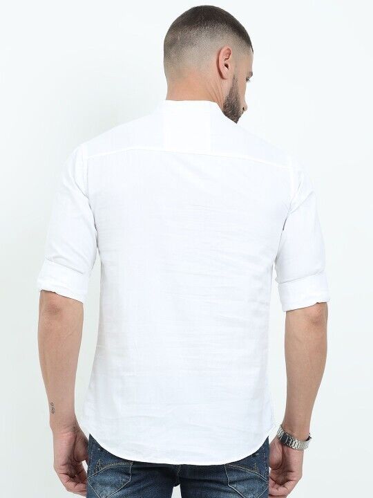 High Quality Men’s Short kurta Shirt Kurta Party Wear Solid White Plus Size
