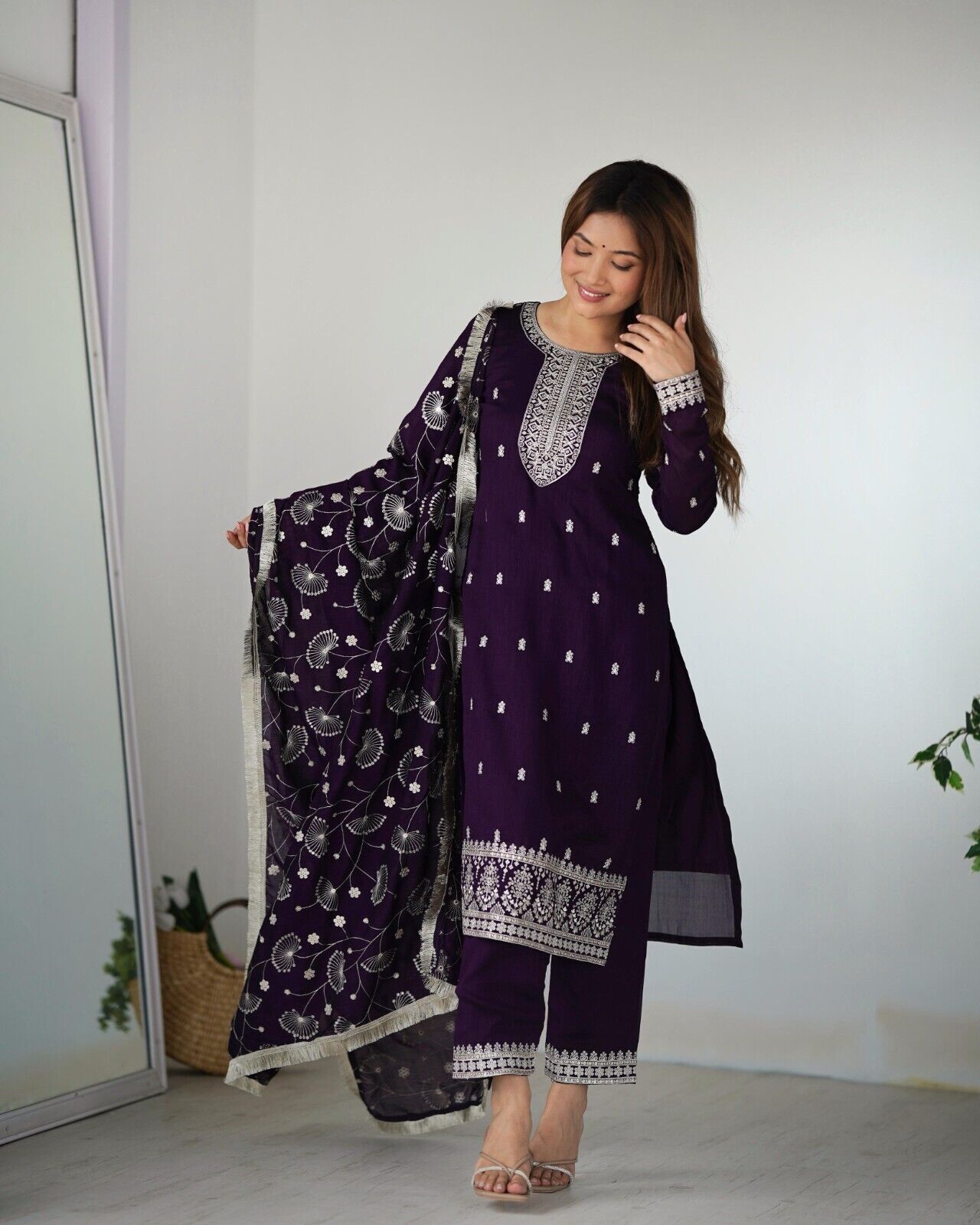 Zari work Silk Salwar Kameez Suit Designer Kurta salwar kameez suit , 3 pcs suit