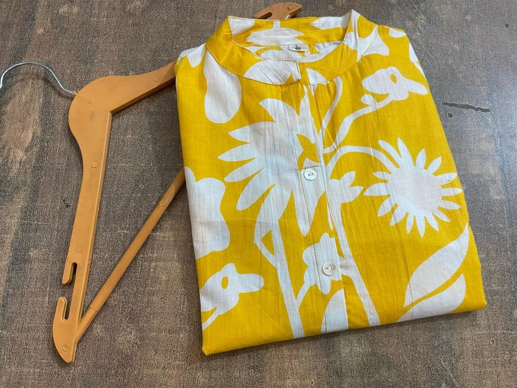 Yellow  Printed Outfit for Women Indian Paksitani Anarkali Gown